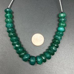 Onice Verde Naturale in Perline Forma Rondelle Sfaccettato a Mano Foro Passante 06-10mm