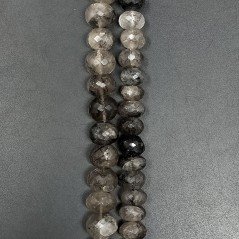 Quarzo Rutilato Tormalinato Naturale in Perline Forma Rondelle Sfaccettato a Mano Foro Passante 10-13mm