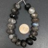 Quarzo Rutilato Tormalinato Naturale in Perline Forma Rondelle Sfaccettato a Mano Foro Passante 10-13mm