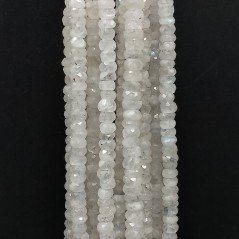 Labradorite Bianca Naturale in Perline Forma Rondelle Sfaccettato a Mano Foro Passante