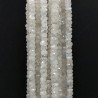 Labradorite Bianca Naturale in Perline Forma Rondelle Sfaccettato a Mano Foro Passante