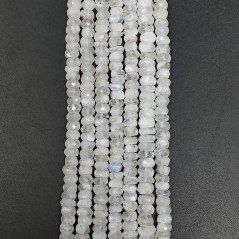 Labradorite Bianca Naturale in Perline Forma Rondelle Sfaccettato a Mano Foro Passante