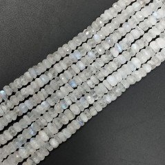 Labradorite Bianca Naturale in Perline Forma Rondelle Sfaccettato a Mano Foro Passante