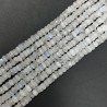 Labradorite Bianca Naturale in Perline Forma Rondelle Sfaccettato a Mano Foro Passante