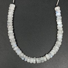 Labradorite Bianca Naturale in Perline Forma Rondelle Sfaccettato a Mano Foro Passante