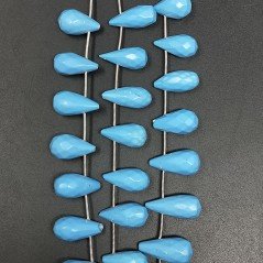 Pasta di Turchese in Perline Forma Goccia Tondo Sfaccettato a Mano Foro Laterale