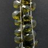 Peridoto Idrotermale in Perline Forma Goccia Piatto Sfaccettato a Mano Foro Laterale