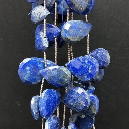 Lapis Lazuli Naturale in Perline Forma Goccia Piatto Sfaccettato a Mano Foro Laterale 14-18X24-30mm