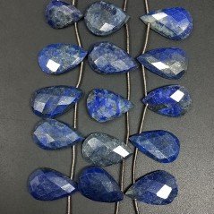 Lapis Lazuli Naturale in Perline Forma Goccia Piatto Sfaccettato a Mano Foro Laterale 14-18X24-30mm