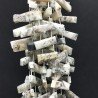 Opale Dendritica Naturale Perline Forma Frange Rettangolare Piatto Sfaccettato a Mano Piatto Foro Laterale