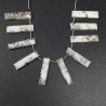 Opale Dendritica Naturale Perline Forma Frange Rettangolare Piatto Sfaccettato a Mano Piatto Foro Laterale