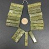 Serpentite Naturale Perline Forma Frange Rettangolare Piatto Sfaccettato a Mano Piatto Foro Laterale