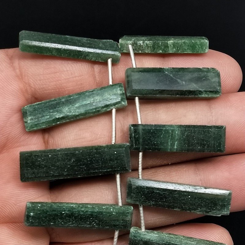 Avventurina Verde Naturale Perline Forma Frange Rettangolare Piatto Sfaccettato a Mano Piatto Foro Laterale Avventurina Verde Naturale Perline Forma Frange Rettangolare Piatto Sfaccettato a Mano Piatto Foro Laterale
