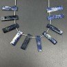 Sodalite Naturale Perline Forma Frange Rettangolare Piatto Sfaccettato a Mano Piatto Foro Laterale