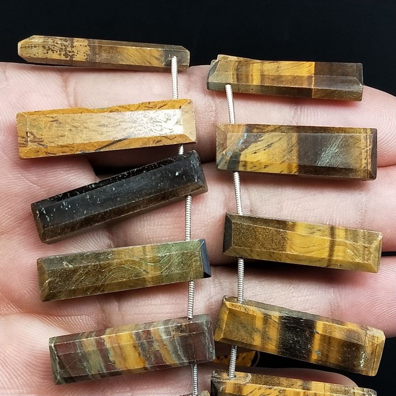 Occhio Di Tigre Naturale Perline Forma Frange Rettangolare Piatto Sfaccettato a Mano Piatto Foro Laterale Occhio Di Tigre Naturale Perline Forma Frange Rettangolare Piatto Sfaccettato a Mano Piatto Foro Laterale