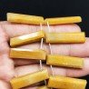 Calcite Gialla Naturale Perline Forma Frange Rettangolare Piatto Sfaccettato a Mano Piatto Foro Laterale