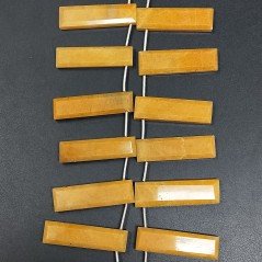 Calcite Gialla Naturale Perline Forma Frange Rettangolare Piatto Sfaccettato a Mano Piatto Foro Laterale