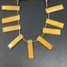 Calcite Gialla Naturale Perline Forma Frange Rettangolare Piatto Sfaccettato a Mano Piatto Foro Laterale