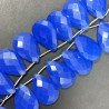 Calcedonio Blu in Perline Forma Goccia Piatto Sfaccettato a Mano Foro Laterale 19-20X29-30mm