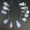 Opale Somalia Naturale in Perline Forma Goccia Piatto Sfaccettato a Mano Foro Laterale