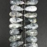 Opal Dendritica Naturale in Perline Forma Goccia Piatto Sfaccettato a Mano Foro Laterale
