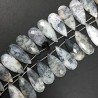 Opal Dendritica Naturale in Perline Forma Goccia Piatto Sfaccettato a Mano Foro Laterale
