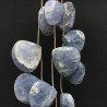 Iolite Grezzo Naturale in Perline Forma Cuore Piatto Sfaccettato a Mano Foro Laterale