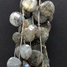 Labradorite Naturale Perline Forma Cuore Piatto Sfaccettato a Mano Foro Laterale 19-33mm