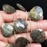 Labradorite Naturale Perline Forma Cuore Piatto Sfaccettato a Mano Foro Laterale 19-33mm