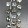 Labradorite Naturale Perline Forma Cuore Piatto Sfaccettato a Mano Foro Laterale 19-33mm