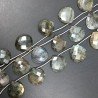Labradorite Naturale Perline Forma Cuore Piatto Sfaccettato a Mano Foro Laterale 19-33mm