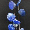 Lapis Lazuli Naturale Perline Forma Cuore Piatto Sfaccettato a Mano Foro Laterale 20-25mm