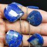 Lapis Lazuli Naturale Perline Forma Cuore Piatto Sfaccettato a Mano Foro Laterale 20-25mm