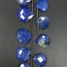 Lapis Lazuli Naturale Perline Forma Cuore Piatto Sfaccettato a Mano Foro Laterale 20-25mm