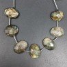 Labradorite Naturale in Perline Forma Ovale Piatto Sfaccettato a Mano Foro Centrale 10-18X14-24mm