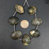 Labradorite Naturale in Perline Forma Ovale Piatto Sfaccettato a Mano Foro Centrale 10-18X14-24mm