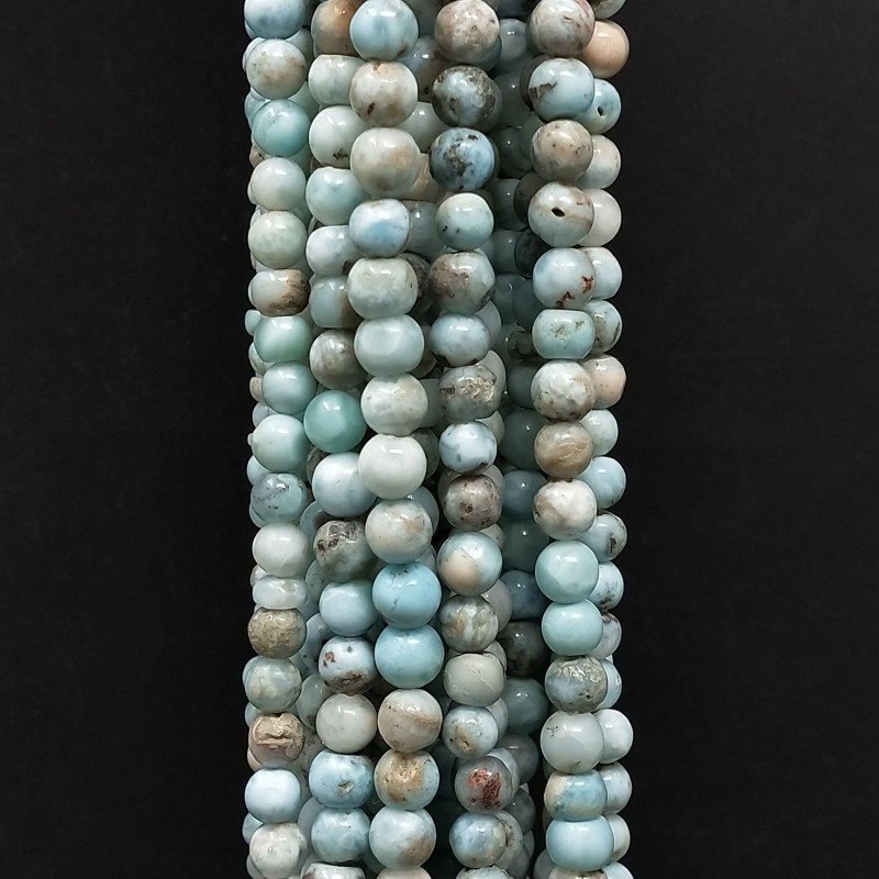 Larimar Naturale Grezzo Tondo Liscio A Mano 05mm-08mm