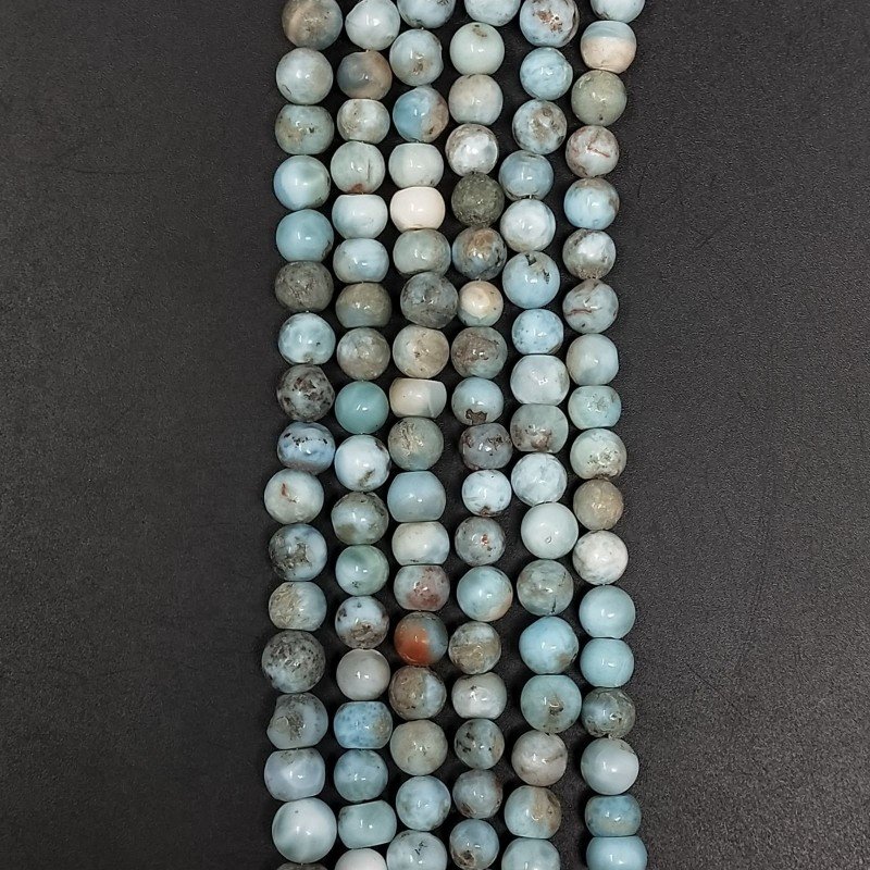 Larimar Naturale Grezzo Tondo Liscio A Mano 05mm-08mm