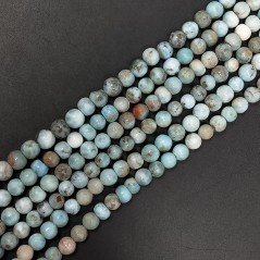 Larimar Naturale Grezzo Tondo Liscio A Mano 05mm-08mm