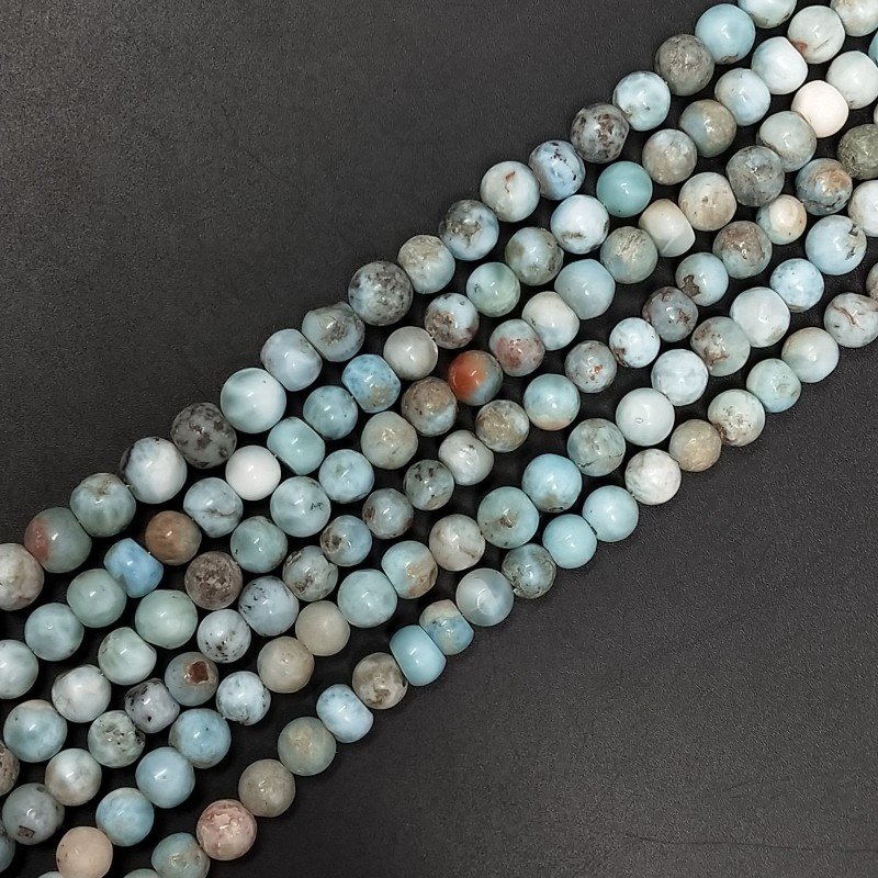 Larimar Naturale Grezzo Tondo Liscio A Mano 05mm-08mm