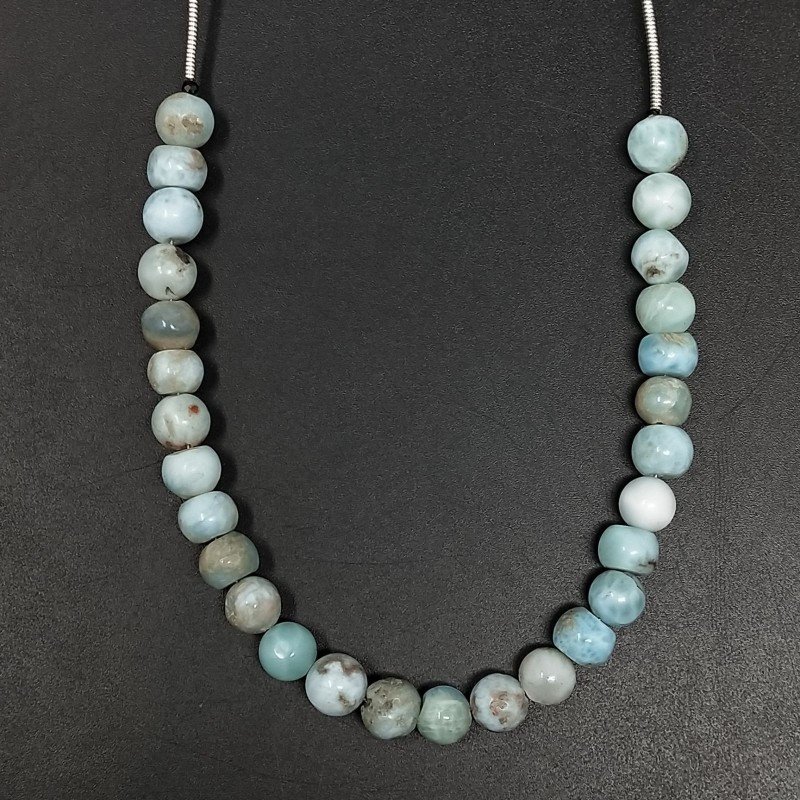 Larimar Naturale Grezzo Tondo Liscio A Mano 05mm-08mm