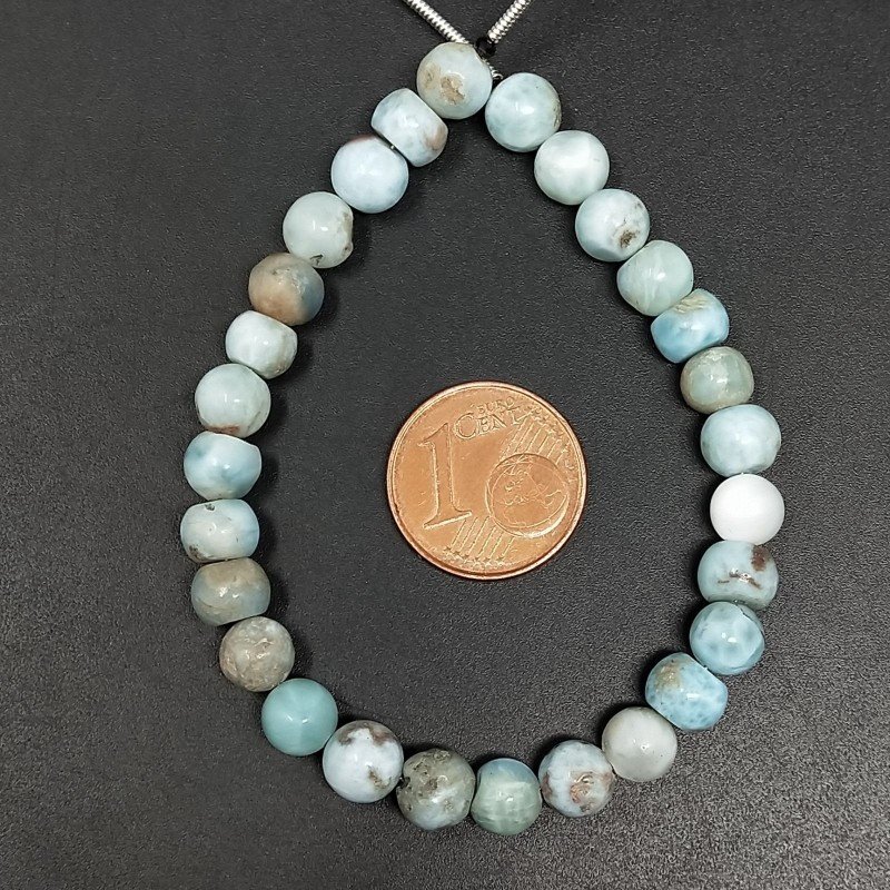 Larimar Naturale Grezzo Tondo Liscio A Mano 05mm-08mm
