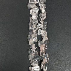 Quarzo Rosa Naturale in Perline Forma Triangolo Liscio a Mano Foro Laterale