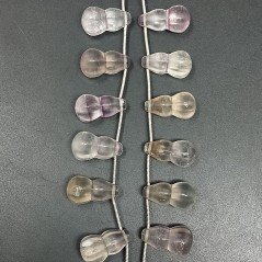 Fluorite Naturale Perline Forma Bottiglia Liscio Foro Laterale
