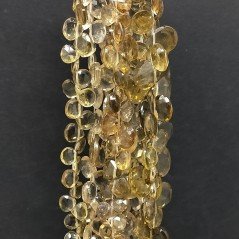 Quarzo Miele Naturale Perline Forma Cuore Piatto Sfaccettato a Mano Foro Laterale 06mm-12mm