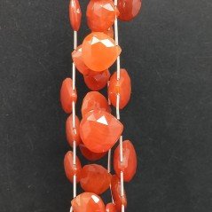 Corniola Naturale Perline Forma Cuore Piatto Sfaccettato a Mano Foro Laterale 10mm-16mm