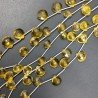 Quarzo Limone Idrotermale Perline Forma Cuore Piatto Sfaccettato a Mano Foro Laterale 08-12mm