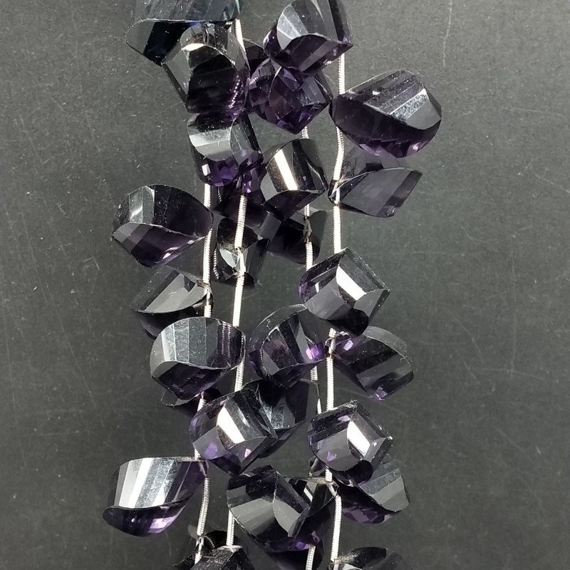 Ametista Idrotermale in Perline Forma Goccia Twist Sfaccettato a Mano Foro Laterale 10X20mm Ametista Idrotermale in Perline Forma Goccia Twist Sfaccettato a Mano Foro Laterale 10X20mm