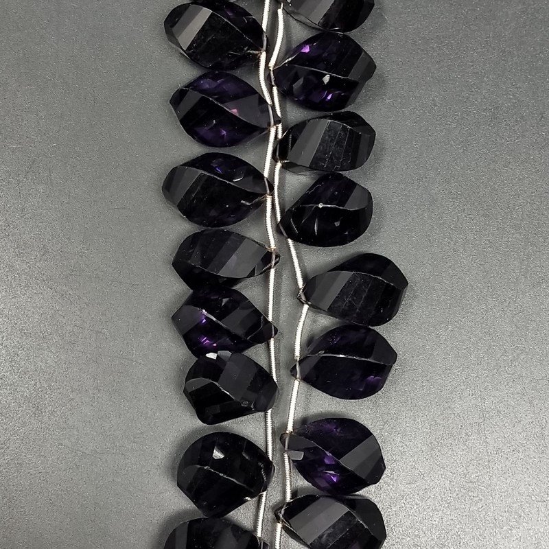 Ametista Idrotermale in Perline Forma Goccia Twist Sfaccettato a Mano Foro Laterale 10X20mm Ametista Idrotermale in Perline Forma Goccia Twist Sfaccettato a Mano Foro Laterale 10X20mm