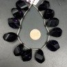 Ametista Idrotermale in Perline Forma Goccia Twist Sfaccettato a Mano Foro Laterale 10X20mm